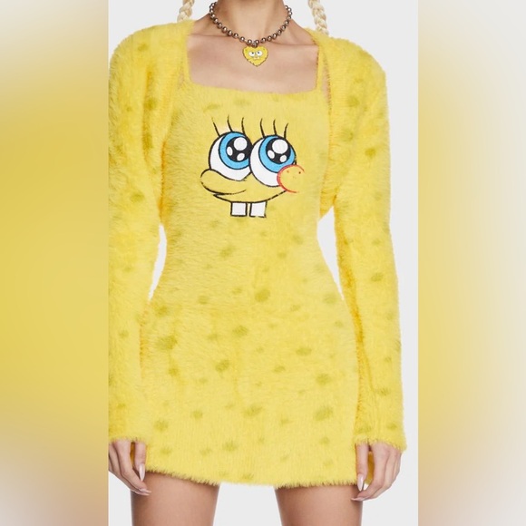 SPONGEBOB SOAK UP MY LOVE DRESS AND SHRUG SET L - Picture 8 of 8